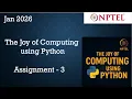 The Joy of Computing using Python Week 3 Jan 2026 NPTEL Answers