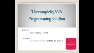 String predefined method in JAVA Lecture-2