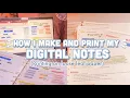 HOW I MAKE AND PRINT MY DIGITAL NOTES I Printing on a loose leaf paper Binder notes