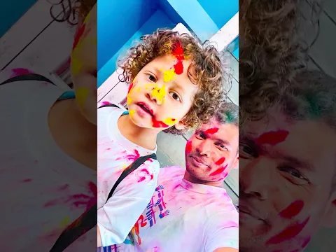 Nikku ki Duniyaa 🌏 Holi ki msti with papa #attitude #shortvideo #lovelymoments