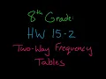 8th Grade HW 15-2 Two Way Frequency Tables