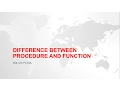 DIFFERENCE BETWEEN PROCEDURE AND FUNCTION IN ORACLE WITH EXAMPLE