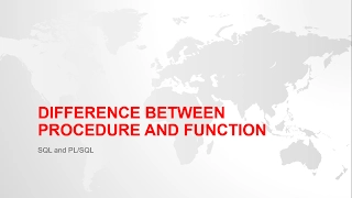 DIFFERENCE BETWEEN PROCEDURE AND FUNCTION IN ORACLE WITH EXAMPLE
