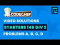 Codechef Starters 146 Solutions - A to D by Harsh Gupta TLE Eliminators