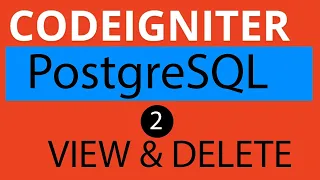 2 Insert Update Delete with CodeIgniter and PostgreSQL CRUD Operation using PostgreSQL