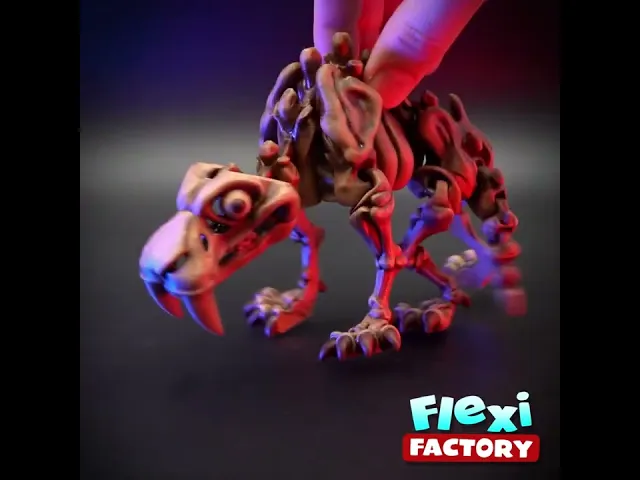 Flexi Factory Skeleton Saber Tooth Tiger with Stand, Bone and 3MF Included! video thumbnail