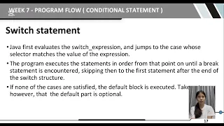 WEEK 7 PROGRAM FLOW - CONDITIONAL STATEMENTS