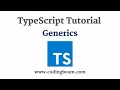 Generics TypeScript Tutorial Coding Beam