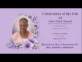 Celebration of Life Anne Marie Degand April 2 2026