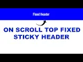 Fixed Header with HTML and CSS For Beginner