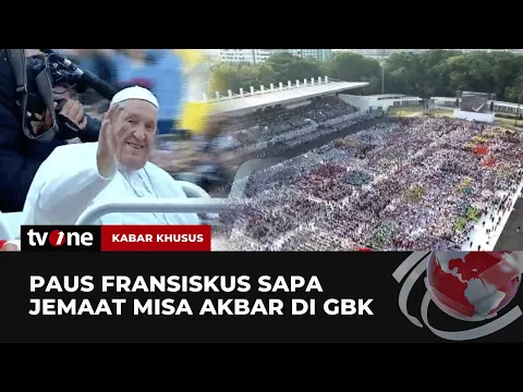 Tiba di GBK, Paus Fransiskus Menyapa Umat