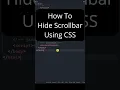 How to hide scrollbar using CSS