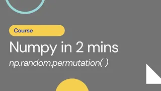 Numpy in 2 minutes np random permutation