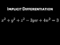 Implicit Partial Differentiation x 2 y 2 z 2 - 3yw 4w 2 3