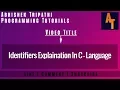 Identifiers Part 8 identifiers in c programming c tutorials identifiers and keywords in c