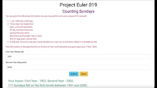 Project Euler 019 - Counting Sundays