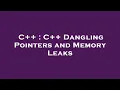 C C Dangling Pointers and Memory Leaks