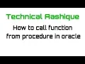 How to call function from procedure in oracle