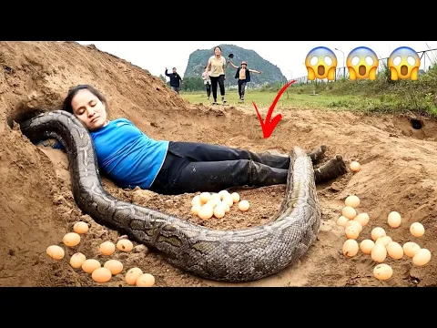 Download MP3 IMPOSSIBLE! Giant SNAKE Lay Eggs Hunters Saving Girl | MIKE FISHING