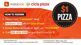 1 Pizza Special Promotion at Cicis Pizza NC INSTABIDS