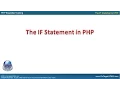 31007 - The IF Statement in PHP