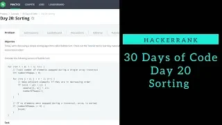 Sorting HackerRank Day 20 Bubble Sort Python