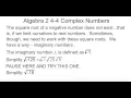 Alg 2 4-4 Complex Numbers