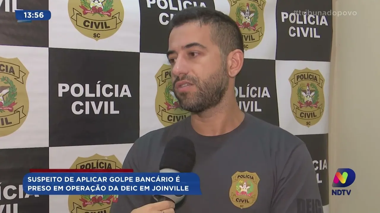 Suspeito de aplicar golpe bancário é preso em operação da DEIC em Joinville