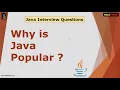 Why is Java Popular Why Java is Famous Java Interview Questions - Series Kaliyona In Kannada