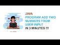 Java Program To Add Two Numbers from User Input Java Simple Addition Program Adi Setiawan
