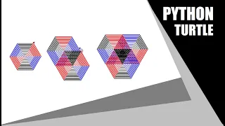 Python Turtle - Draw Multi Color Pattern Design in Python Turtle Graphics By