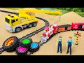 Download Lagu Diy tractor mini Bulldozer to making concrete road | Construction Vehicles, Road Roller #12