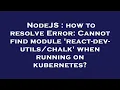 NodeJS how to resolve Error Cannot find module react-dev- when running on kubernetes