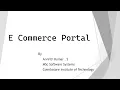E-Commerce Portal using JAVA and ORACLE