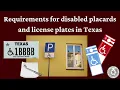 Texas Disabled Placard License Plate Eligibility Form VTR-214 VTR-615 Guide