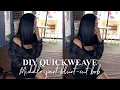 how to middle part quick weave blunt-cut bob undetectable jenise