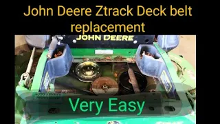 Deck Belt Replacement on John Deere Commercial Ztraks Too easy Z915 Z920 Z930 Z950 Z960 Z970