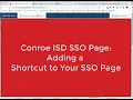 Conroe SSO Adding a Shortcut
