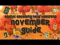 Animal Crossing New Horizons NOVEMBER GUIDE get ALL the special items