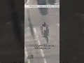 Dirt bike driver hides in trash bin during chase