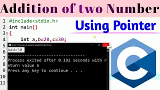 add two numbers using pointer in Programing c program to add two numbers using pointer