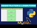 GUI Python Projects Registration Login Form Management Project tutorial with Tkinter and Mysql