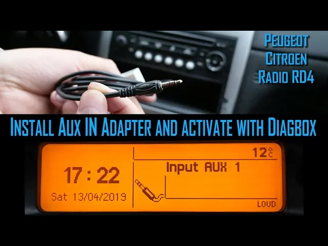 Download MP3 Install Audio AUX Cable and activate with Diagbox (PP2000 or Lexia) on Peugeot Citroen RD4 Radio CD