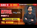 Class 12 CS MySQL Part 01 CBSE Computer Science 2026 Live Boards Preparation