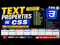 Text Properties in CSS CSS Text Styling Tutorial for Beginners