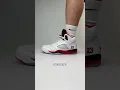 Wearing the Jordan 5 Fire Red