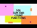 8 SQL SUM AND COUNT