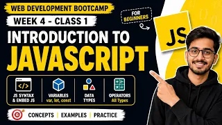 Introduction to JavaScript Variables Data Types Operators Week 4 Class 1