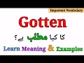 Gotten Meaning in Urdu