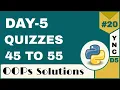 Infytq Object Oriented Programming Using Python Day-5 Quizzes 45 to 55 YouthNationCoders